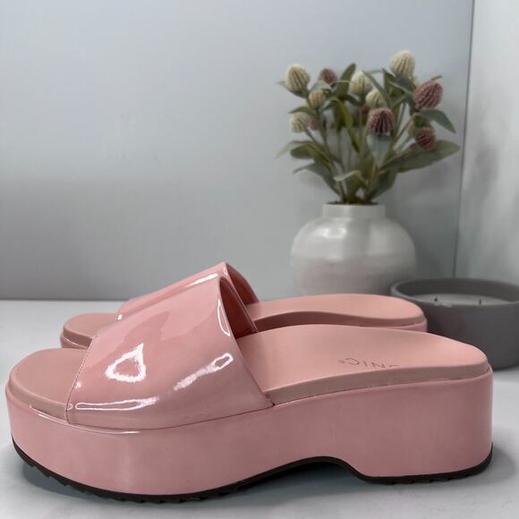 Vionic Trista Plateau Platform Slide Roze Motti Patent Women 10 Tried On Comfort - Picture 1 of 14